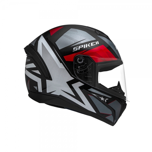 Capacete Moto Fechado Peels Spike Ls 1St 2 Preto Brilho Vermelho Masculino Feminino C/ Selo Inmetro