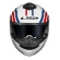 Capacete Moto Robocop Articulado LS2 FF908 Strobe 2 Phantom Branco Vermelho Escamoteável C/ Óculos