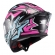 Capacete Esportivo Texx Raptor MotoGp Genesis C/ Spoiler + Viseira Extra Masculino Feminino - Azul Rosa