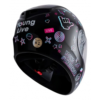 Capacete Moto Infantil Criança Fly Young Live Azul Preto Vermelho C/ Selo Inmetro Masculino Feminino