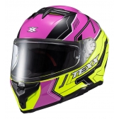 Capacete Moto Feminino Texx Kaiman Teaser Rosa Preto C/ Óculos Sol Interno E Narigueira Lançamento