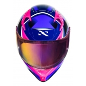 Capacete Moto Feminino Norisk Flow Pulse Azul Rosa Esportivo C/ Spoiler + Viseira Extra