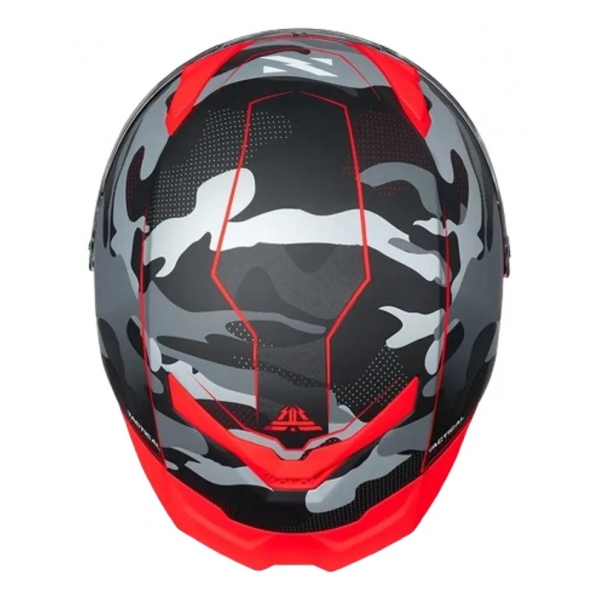 Capacete Moto Fechado Norisk Rock Tactical Militar Camuflado Vermelho C/ Óculos + Viseira Extra