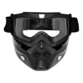 Óculos Máscara Viseira Capacete Aberto Bieffe B45 Harley Old School Lente Cristal