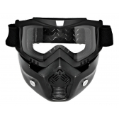 Óculos Máscara Viseira Capacete Aberto Bieffe B45 Harley Old School Lente Cristal - Preto