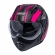 Capacete Moto Feminino Peels Mirage Living Custom Aviador Preto Rosa C/ Óculos Queixeira Removível
