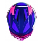 Capacete Moto Feminino Norisk Flow Pulse Azul Rosa Esportivo C/ Spoiler + Viseira Extra