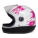 Capacete Feminino Fechado Taurus San Marino Formula 1R Femme Branco C/ Flor Rosa C/ Selo Inmetro