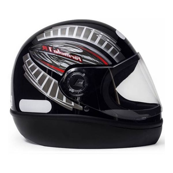 Capacete Moto Taurus San Marino Formula 1R Grafic Branco Preto Viseira 2mm Masculino Feminino - Preto