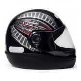 Capacete Moto Taurus San Marino Formula 1R Grafic Branco Preto Viseira 2mm Masculino Feminino - Preto