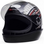 Capacete Moto Taurus San Marino Formula 1R Grafic Branco Preto Viseira 2mm Masculino Feminino - Preto