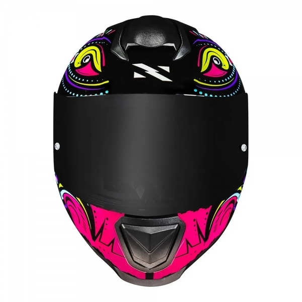 Capacete Moto Norisk Razor Circus Preto Rosa Fechado Masculino Feminino Esportivo