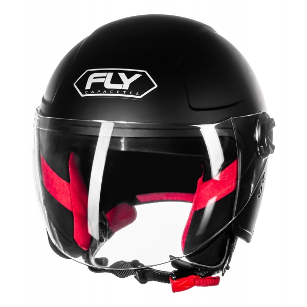 Capacete Moto Aberto Fly F17 F-17 Hg Jet Classic Masculino Feminino Preto C/ Selo Inmetro - Preto Fosco