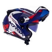 Capacete Moto Robocop Articulado Norisk FF345 Route Speedmax Escamoteável C/ Óculos E Selo Inmetro - Branco Azul