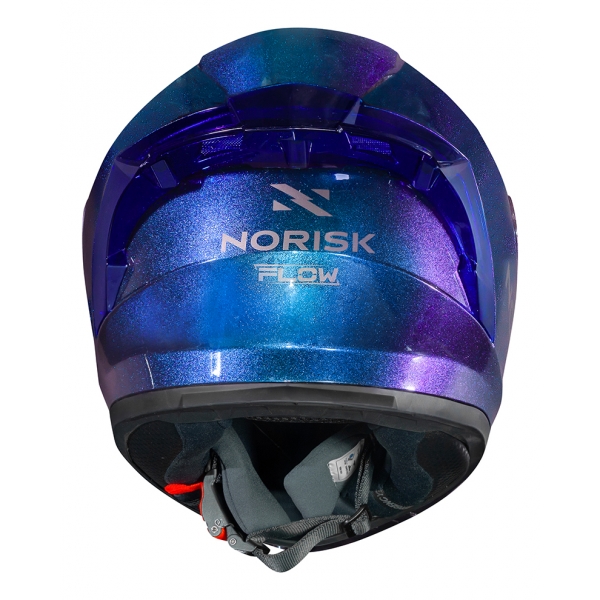Capacete Moto Norisk Flow Monocolor Blue Azul Camaleão Feminino Masculino C/ Spoiler + Viseira Extra