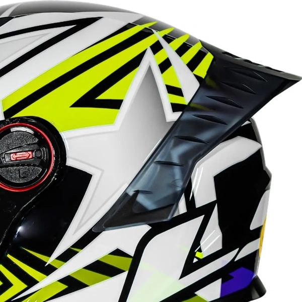 Capacete Moto Fechado Ls2 Ff358 Pro Classic Starwar Estellar Masculino Feminino C/ Spoiler Aerofólio - Preto Amarelo