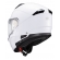 Capacete Moto Articulado Robocop Texx Kratos Classic Solid Escamoteável C/ Óculos - Branco Brilho