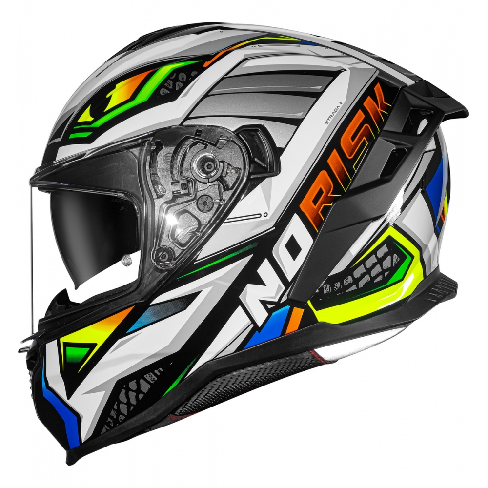 Capacete Moto Norisk Strada 2 Xdron Reptel C/ Aerofólio e Óculos Sol Interno Masculino Feminino