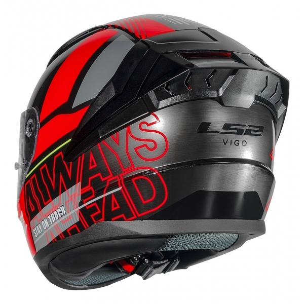 Capacete Moto LS2 FF810 Vigo Shift Jeans Preto Titanium Vermelho C/ Spoiler Masculino Feminino Lançamento