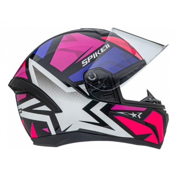 Capacete Moto Feminino Esportivo Peels Spike 1St Ls Star 2 Preto Rosa C/ Selo Inmetro - Brilho