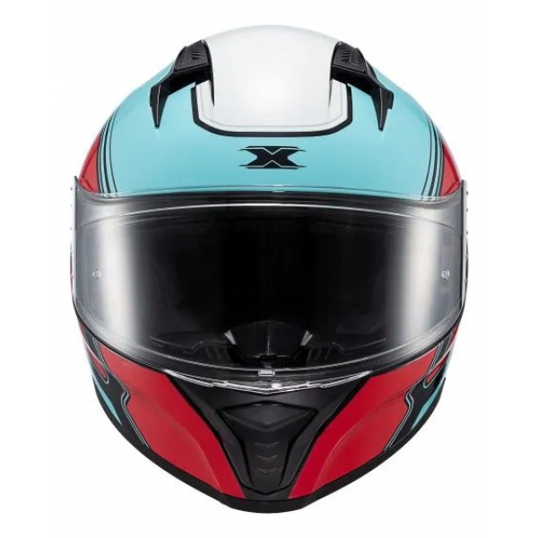 Capacete Moto Gp Esportivo Texx Raptor Hornet C/ Spoiler + Viseira Extra Masculino Feminino - Vermelho / Azul