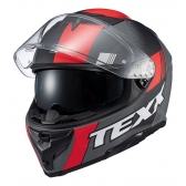 Capacete Moto Texx Kaiman Track Vermelho Preto Cinza C/ Óculos Sol Interno E Narigueira Lançamento