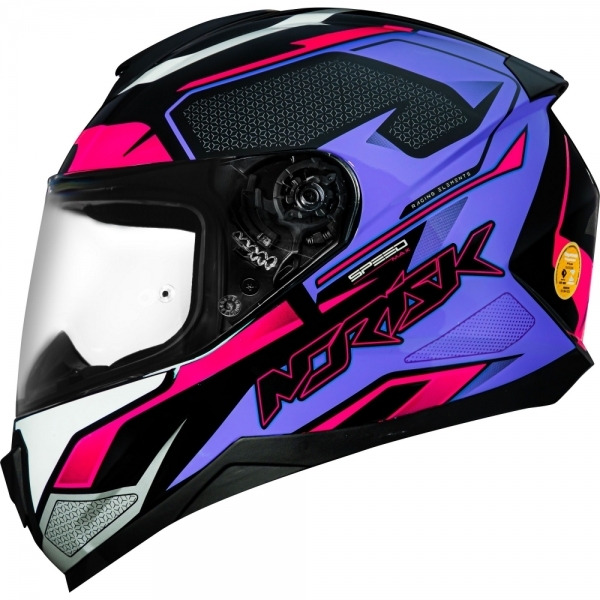 Capacete Esportivo Moto Norisk Razor Speedmax Preto Roxo Rosa Fechado Masculino Feminino