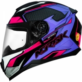 Capacete Esportivo Moto Norisk Razor Speedmax Preto Roxo Rosa Fechado Masculino Feminino