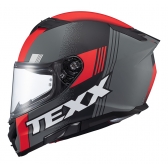 Capacete Moto Texx Kaiman Track Vermelho Preto Cinza C/ Óculos Sol Interno E Narigueira Lançamento