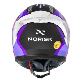 Capacete Moto Feminino Norisk Flow Pulse Run Vizion Branco Rosa Roxo C/ Aerofólio + Viseira  Extra