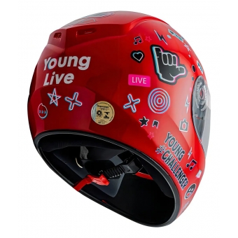 Capacete Moto Infantil Criança Fly Young Live Azul Preto Vermelho C/ Selo Inmetro Masculino Feminino