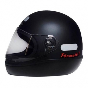 Capacete Moto Taurus San Marino Formula 1R Classic Preto Fosco C/ Viseira 2mm Masculino Feminino