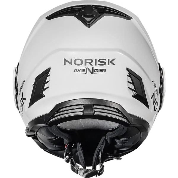 Capacete Moto Robocop Norisk Avenger Articulado 180 Graus C/ Óculos Interno Lançamento - Branco Brilho