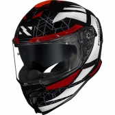 Capacete Moto Norisk Strada 2 Evoque Branco Preto Vermelho Esportivo C/ Aerofólio e Óculos Interno