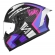 Capacete Moto Feminino Norisk Flow Pulse Run Vizion Branco Rosa Roxo C/ Aerofólio + Viseira  Extra