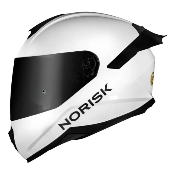 Capacete Norisk Razor Limited Edition Branco Brilho C/ Aerofólio + Viseira Fumê Masculino Feminino