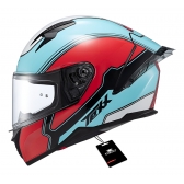 Capacete Moto Gp Esportivo Texx Raptor Hornet C/ Spoiler + Viseira Extra Masculino Feminino - Vermelho / Azul