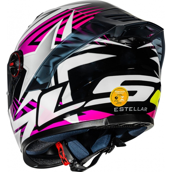 Capacete Moto Fechado Ls2 Ff358 Pro Classic Starwar Estellar Masculino Feminino C/ Spoiler Aerofólio - Preto Rosa Roxo