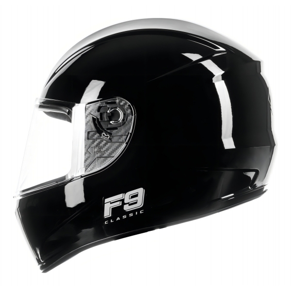 Capacete Moto Fechado Fly F9 Hg Classic Masculino Feminino Preto C/ Selo Inmetro - Preto Brilho