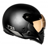 Capacete Moto Peels Mirage F21 F-21 Custom Classic Aviador C/ 2 Viseiras Queixeira Removível - Preto Fosco