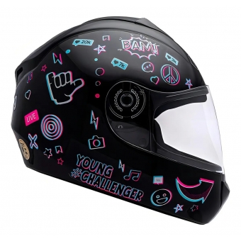 Capacete Moto Infantil Criança Fly Young Live Azul Preto Vermelho C/ Selo Inmetro Masculino Feminino