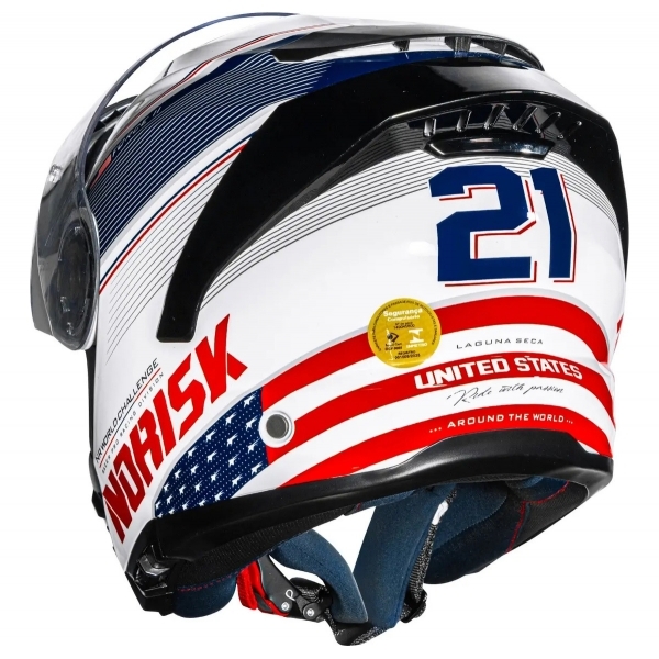 Capacete Articulado Robocop Norisk Force 2 Grand Prix Bandeira Usa Estados Unidos Escamoteável C/ Óculos