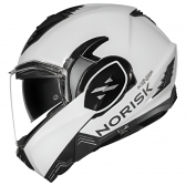 Capacete Moto Robocop Norisk Avenger Articulado 180 Graus C/ Óculos Interno Lançamento - Branco Brilho