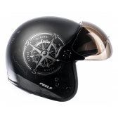 Capacete Moto Peels Mirage F 21 F-21 North Navy Custom Aviador C/ 2 Viseiras Queixeira Removível - Preto Fosco