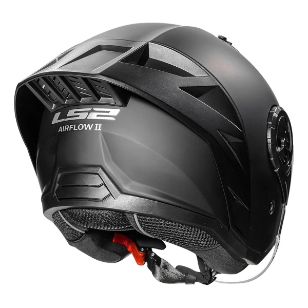Capacete Moto Aberto Ls2 Of616 S Airflow II Black Preto Fosco C/ Aerofólio Masculino Feminino