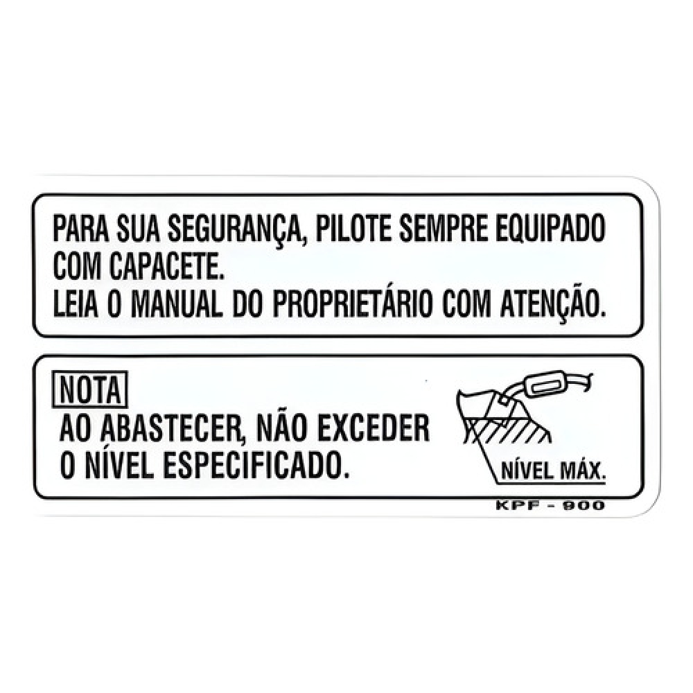 Adesivo Advertência Nível Combustível Titan 125 150 Fan Tornado Twister Bros Original Honda