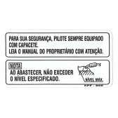 Adesivo Advertência Nível Combustível Titan 125 150 Fan Tornado Twister Bros Original Honda