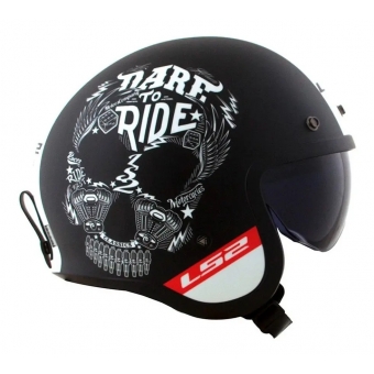 Capacete Aberto Ls2 Of599 Spitfire Inky Custom Vintage Retro Harley C/ Óculos Masculino Feminino