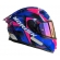 Capacete Moto Feminino Norisk Flow Pulse Azul Rosa Esportivo C/ Spoiler + Viseira Extra