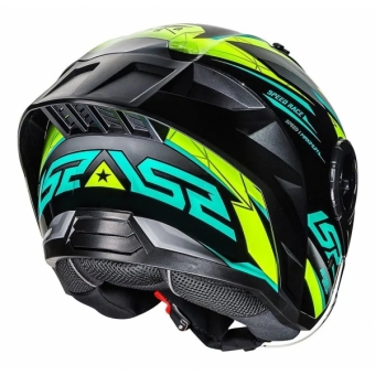 Capacete Moto Aberto Ls2 Of616 S Airflow II Draze Preto Amarelo C/ Spoiler Masculino Feminino